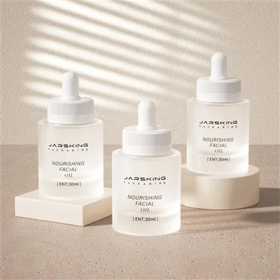 Glass Flat Shoulder Dropper Bottle Thick Bottom Serum Bottle