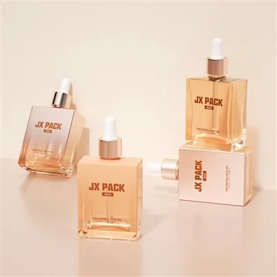 Square 1 Oz Clear Glass Dropper Bottles