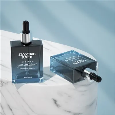 Square 1 Oz Clear Glass Dropper Bottles