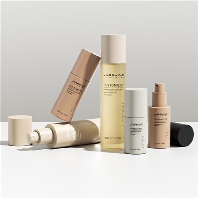 Straight Round Glass Luxury Cosmetic Set Bottle Containers
