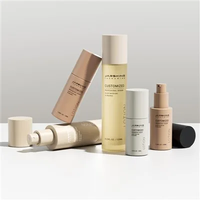 Straight Round Glass Luxury Cosmetic Set Bottle Containers
