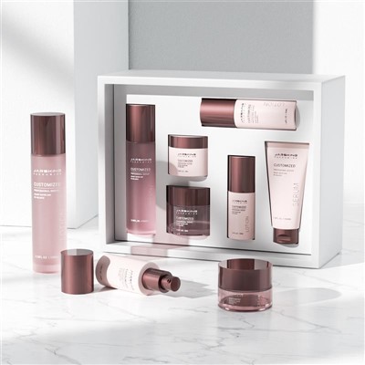 Straight Round Glass Luxury Cosmetic Set Bottle Containers