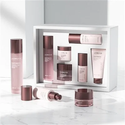 Straight Round Glass Luxury Cosmetic Set Bottle Containers