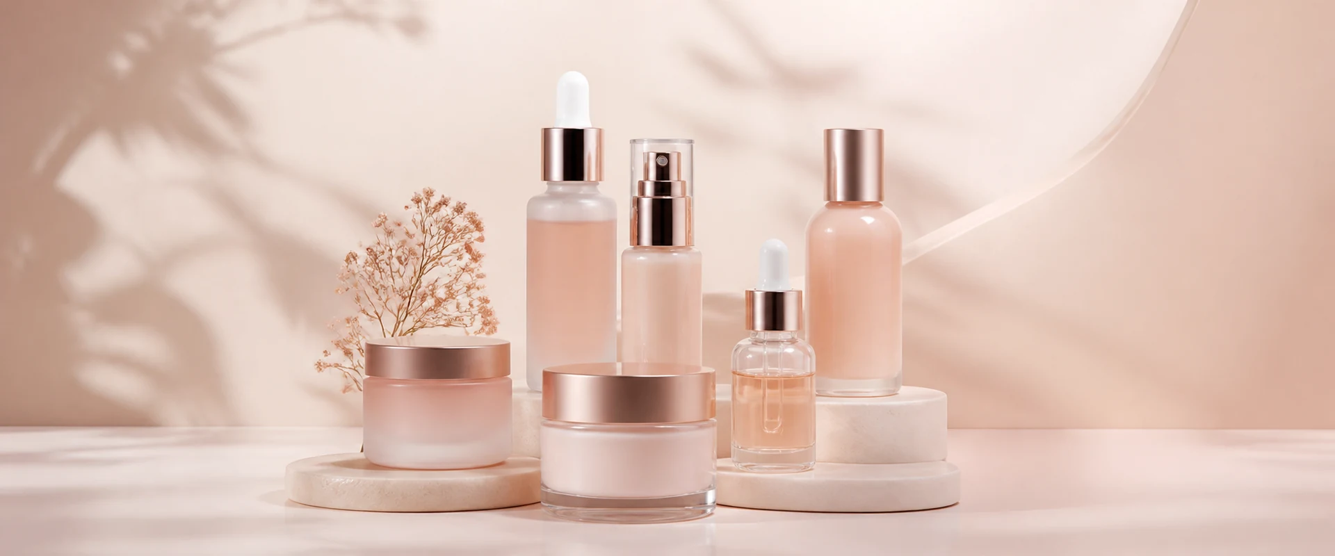 Skincare jar and serum packaging