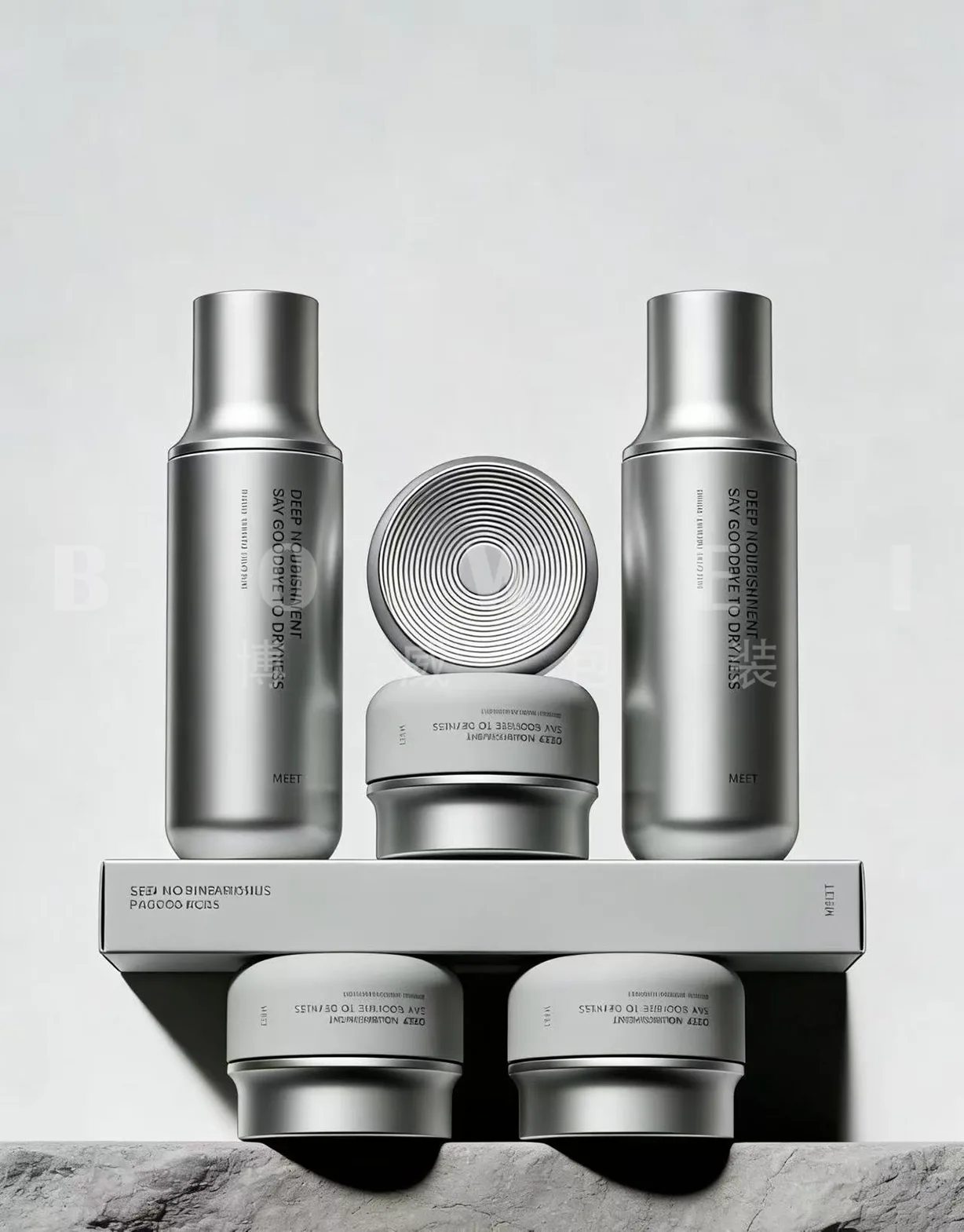 Luxury Matching Skincare Glass Bottle Set | Toner Lotion Serum Cream Jars, Custom Spray‑Color Frosted Clear OEM ODM Cosmetic Packaging